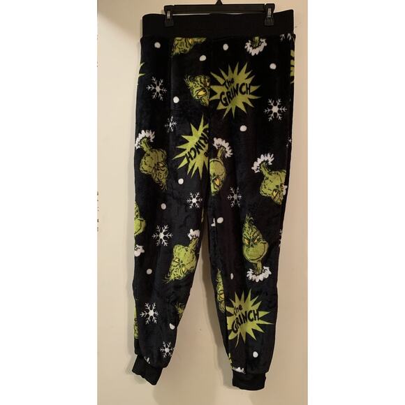 Dr Seuss The Grinch Christmas Fleece Pajama Lounge Pants SZ Lg - Picture 1 of 4
